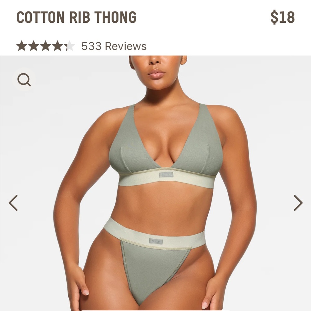 SKIMS COTTON RIB THONG